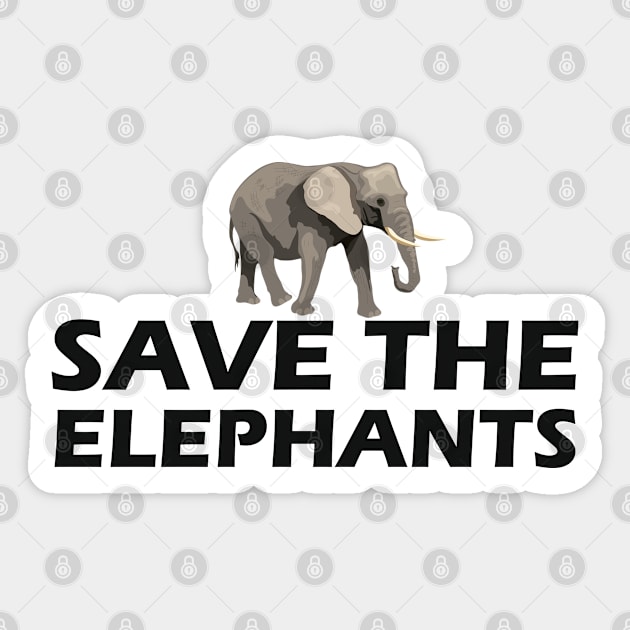 Elephant - Save the elephants Sticker by KC Happy Shop